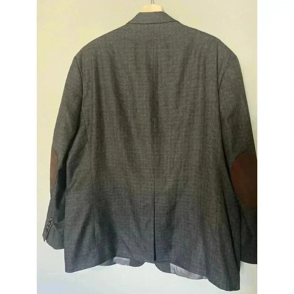 Ralph Lauren Charcoal Mens Sport Jacket Blazer Size‎ 50 R Elbow Patches Business